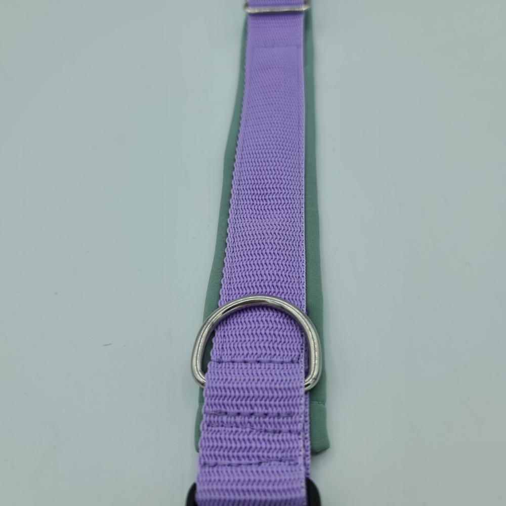 Halsband Flieder und Salbei, gepolstert & verstellbar